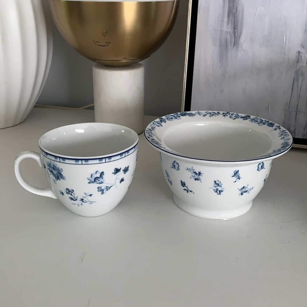 Laura Ashley Sophia China coffee mug & cereal bowl